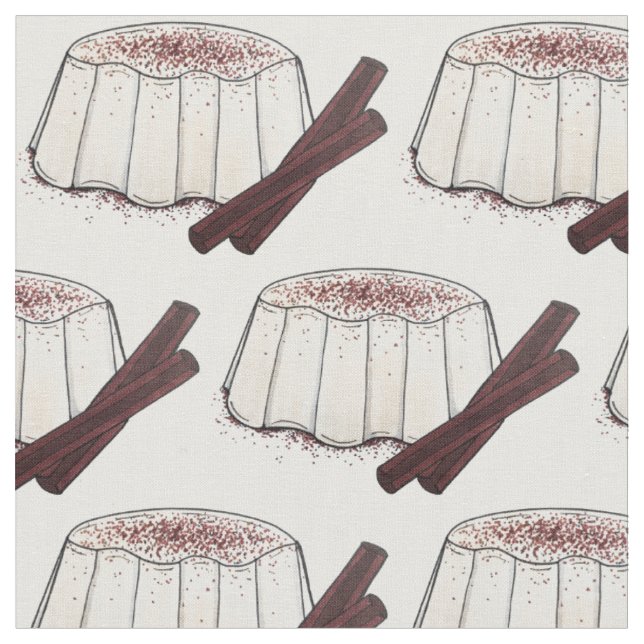 Tembleque Puerto Rican Coconut Dessert Pudding Fabric (Close Up)