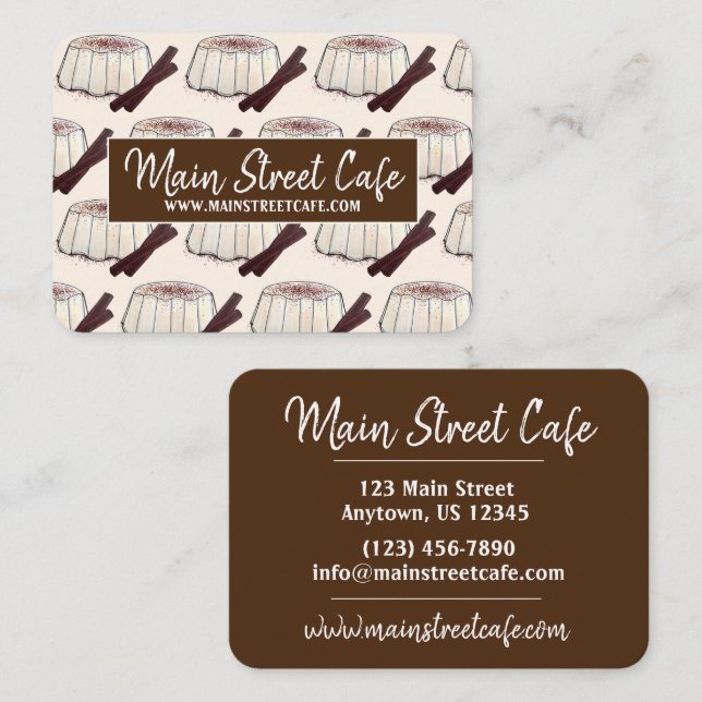 Tembleque Puerto Rican New Year Coconut Pudding Business Card (Front/Back)