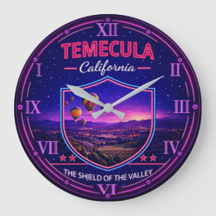 Temecula California Hot Air Balloon  Large Clock