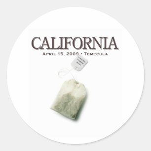 Temecula California Tea Party Classic Round Sticker