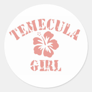 Temecula Pink Girl Classic Round Sticker