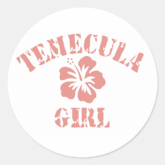 Temecula Pink Girl Classic Round Sticker