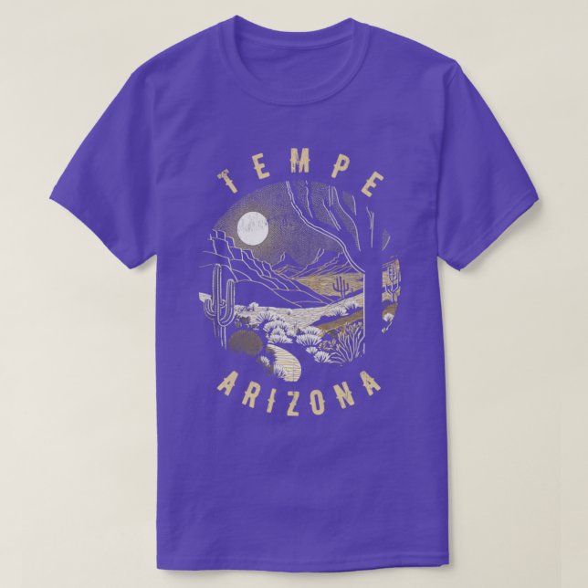 Tempe Arizona Desert At Night Painting2 T-Shirt (Design Front)