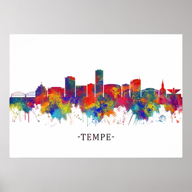Tempe Arizona Skyline Poster (Front)