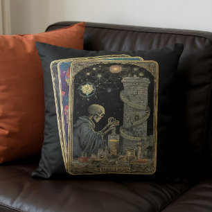 Temperance/Alchemy Tarot Card on Black Cushion