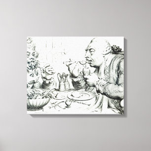 Temperance Enjoying a Frugal Meal Canvas Print