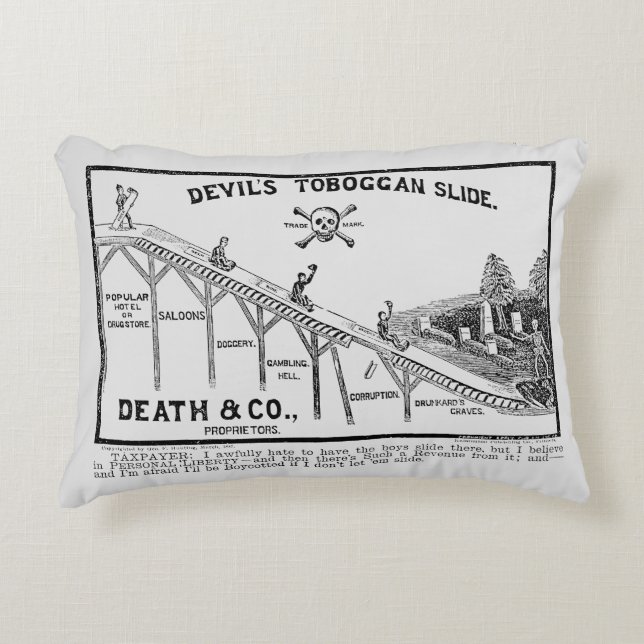 Temperance Movement, 1887 Decorative Cushion (Front)