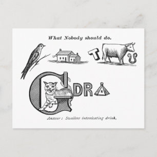 "Temperance Rebus" Postcard