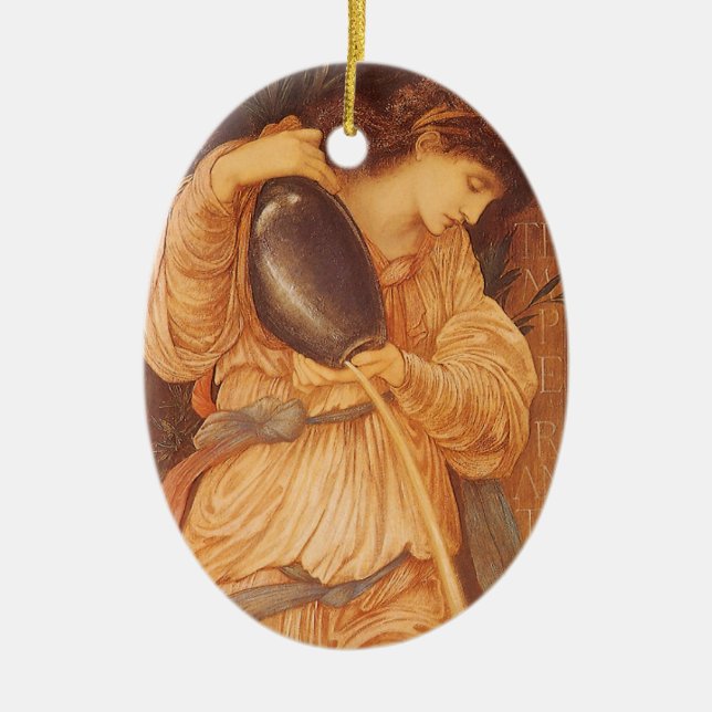 Temperantia by Sir Edward Coley Burne-Jones Ceramic Tree Decoration (Front)