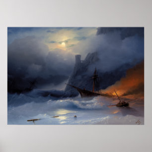 Tempest, 1855 by Ivan Aivazovsky Poster