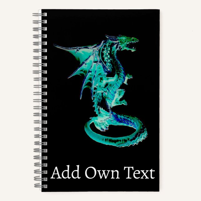 Tempest Blue Dragon Illustration Ocean Artwork Notebook (Front)