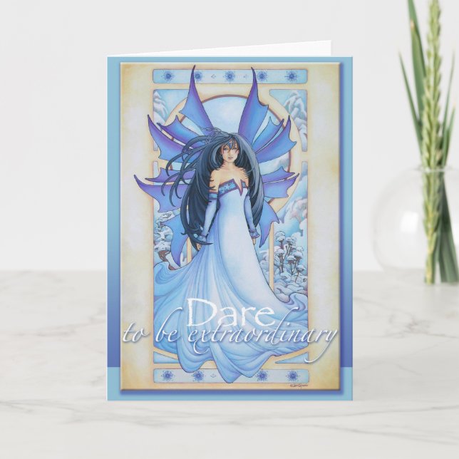 Tempest of Ice Winter Faery Card by Teri Rosario (Front)