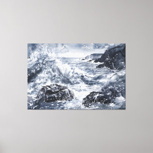 Tempest on the Welsh Shore Canvas Print