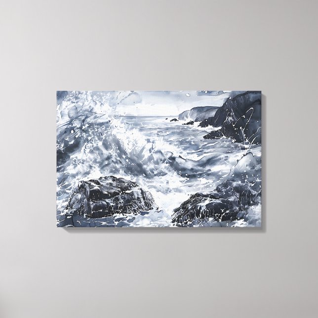 Tempest on the Welsh Shore Canvas Print (Front)