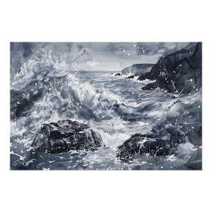Tempest on the Welsh Shore Poster