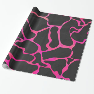 TempGiraffe Hot Pink and Black Print Wrapping Paper