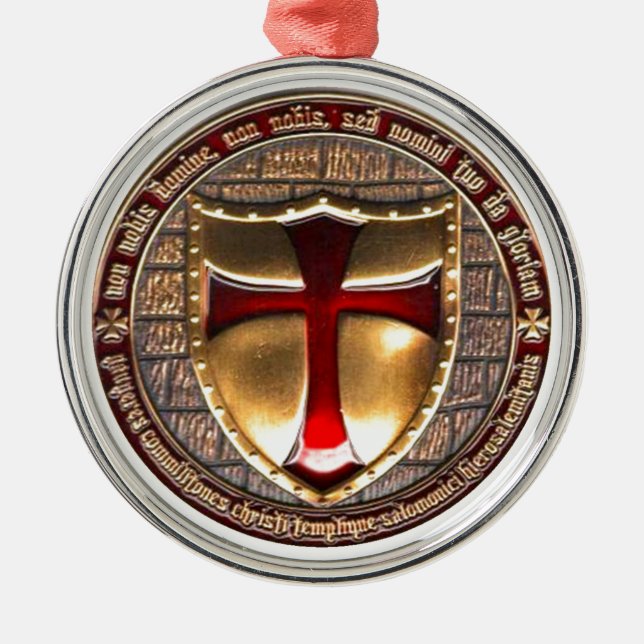 TEMPLAR COIN. METAL TREE DECORATION (Front)