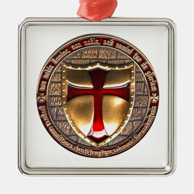 TEMPLAR COIN. METAL TREE DECORATION (Front)