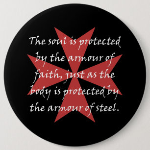 Templar Cross 6 Cm Round Badge