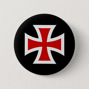 Templar Cross Premium Knightly Honor Fine Art  6 Cm Round Badge
