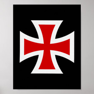 Templar Cross Premium Knightly Honor Fine Art  Poster
