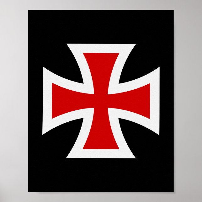 Templar Cross Premium Knightly Honor Fine Art  Poster (Front)