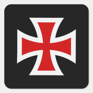 Templar cross square sticker