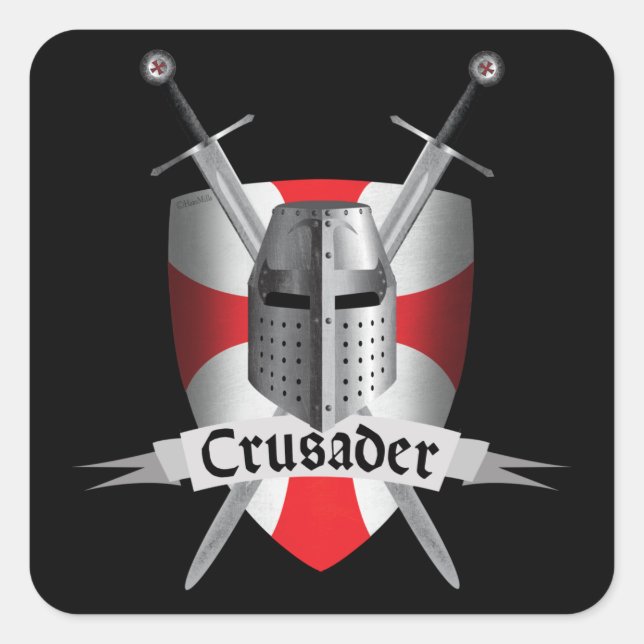 Templar - Crusader Arms Square Sticker (Front)