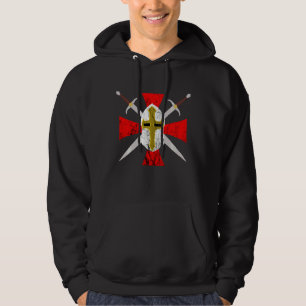 Templar Crusader Knights Cross Code Symbol Medieva Hoodie