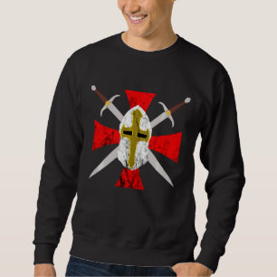 Templar Crusader Knights Cross Code Symbol Medieva Sweatshirt