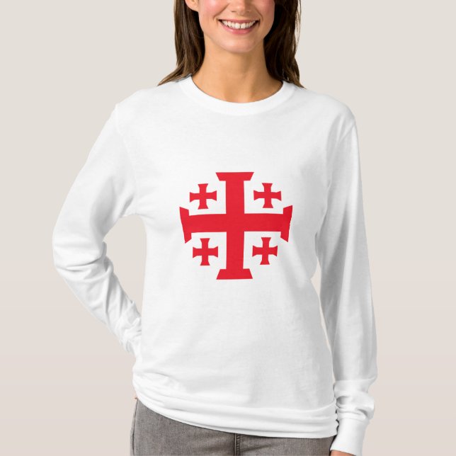 Templar Jerusalem Cross Women's Long Sleeve Tee (Front)