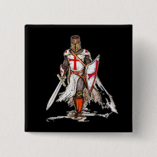 Templar Knight 15 Cm Square Badge