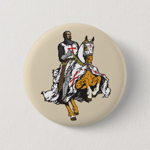 Templar knight 6 cm round badge