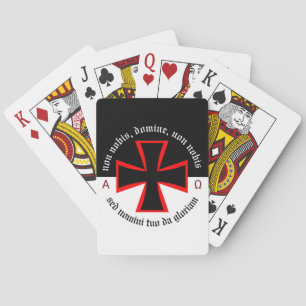 Templar Knight Alpha-Omega Non Nobis Domine Playing Cards