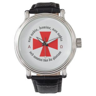 Templar Knight Alpha-Omega Non Nobis Domine Watch