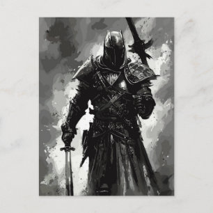 Templar Knight The crusader / abstract warrior Holiday Postcard