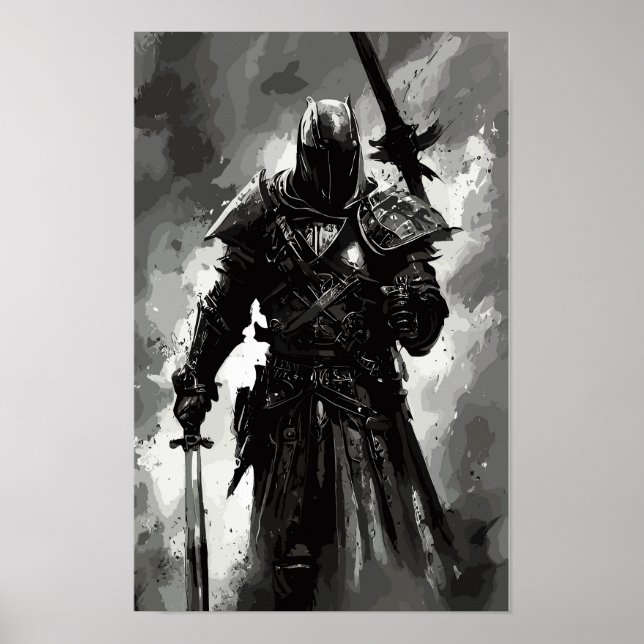 Templar Knight The crusader / abstract warrior Poster (Front)