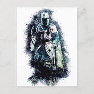 Templar Knight The crusader heroic warrior Postcard