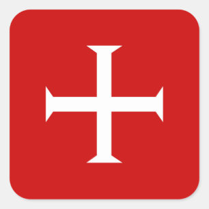 templar knights red cross malta teutonic hospitall square sticker
