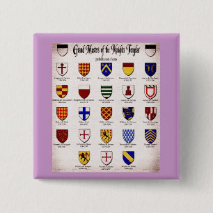 Templar Master Heraldry 15 Cm Square Badge