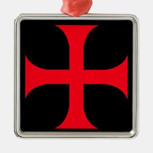 Templar red cross metal tree decoration