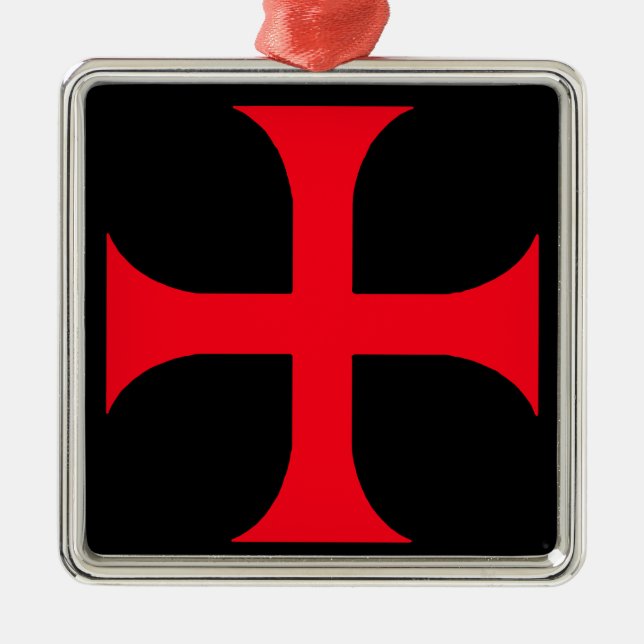 Templar red cross metal tree decoration (Front)