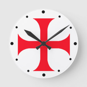Templar red cross round clock