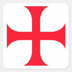 Templar red cross square sticker