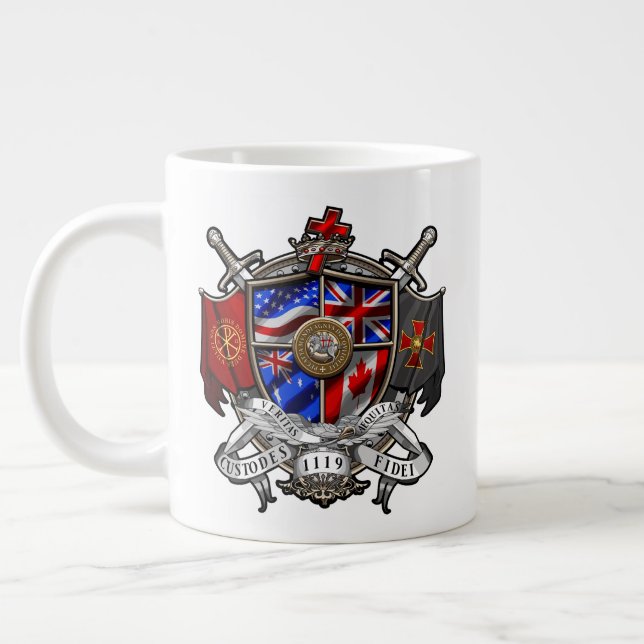Templars International Crest Jumbo 20oz 2 Large Coffee Mug (Left)