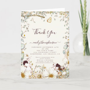 TEMPLAT Bunnies Baby Shower Picnic Girl Boy Thank You Card