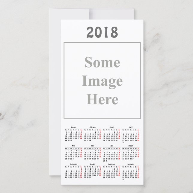 template 2018 Calendar Photo Card (Front)