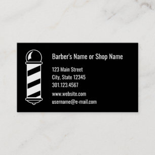 Template 2-Sided Black and White Barber Business Card