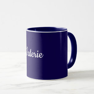 Template, Add Your Own Text, Navy Blue, Mug
