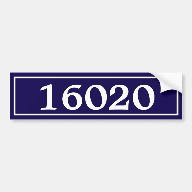 Template | Blue and White House Number Mail Box Bumper Sticker (Front)